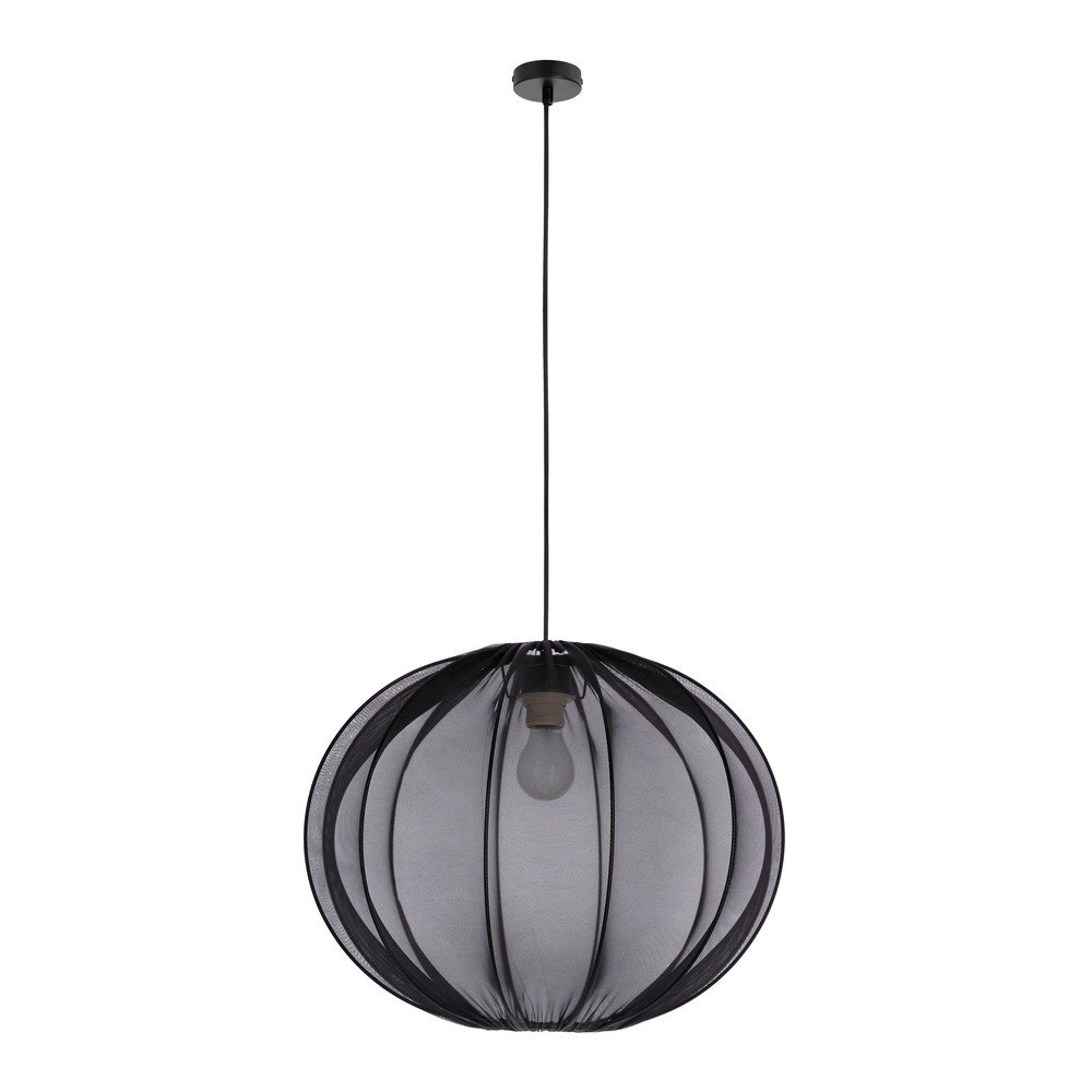 Fekete függőlámpa textil búrával ø 52 cm Mellow – Candellux Lighting