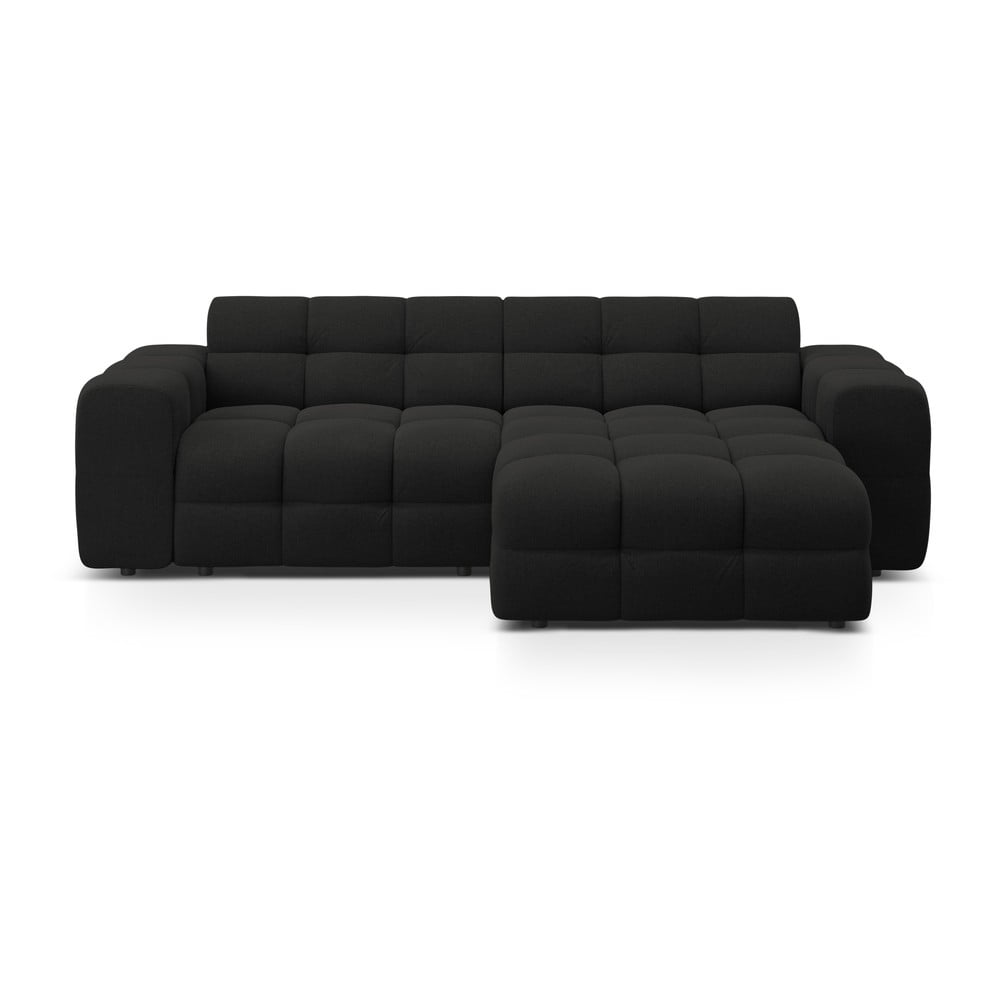 Fekete sarokkanapé (jobb oldali-heverő résszel) Kendal – Micadoni