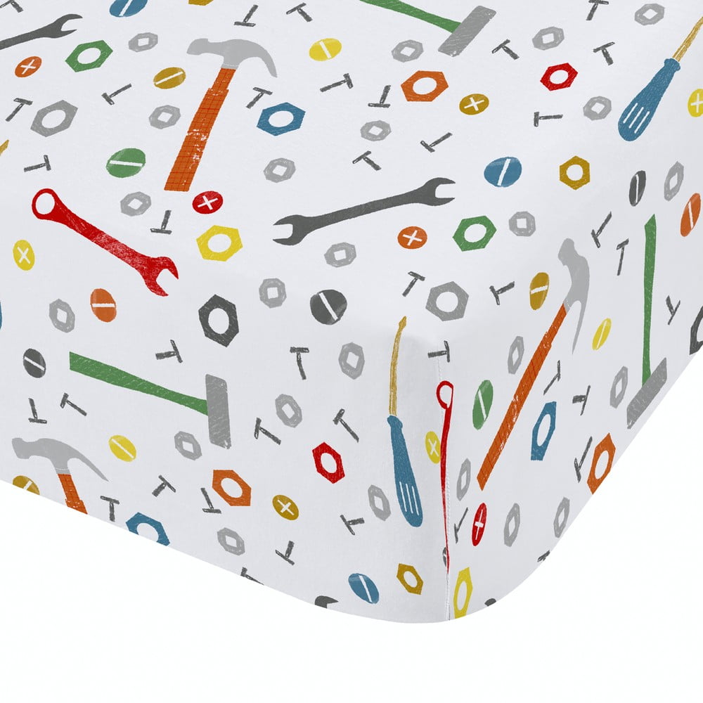 Gumis gyerek lepedő babaágyhoz 70x140 cm Digger Dreams – Catherine Lansfield