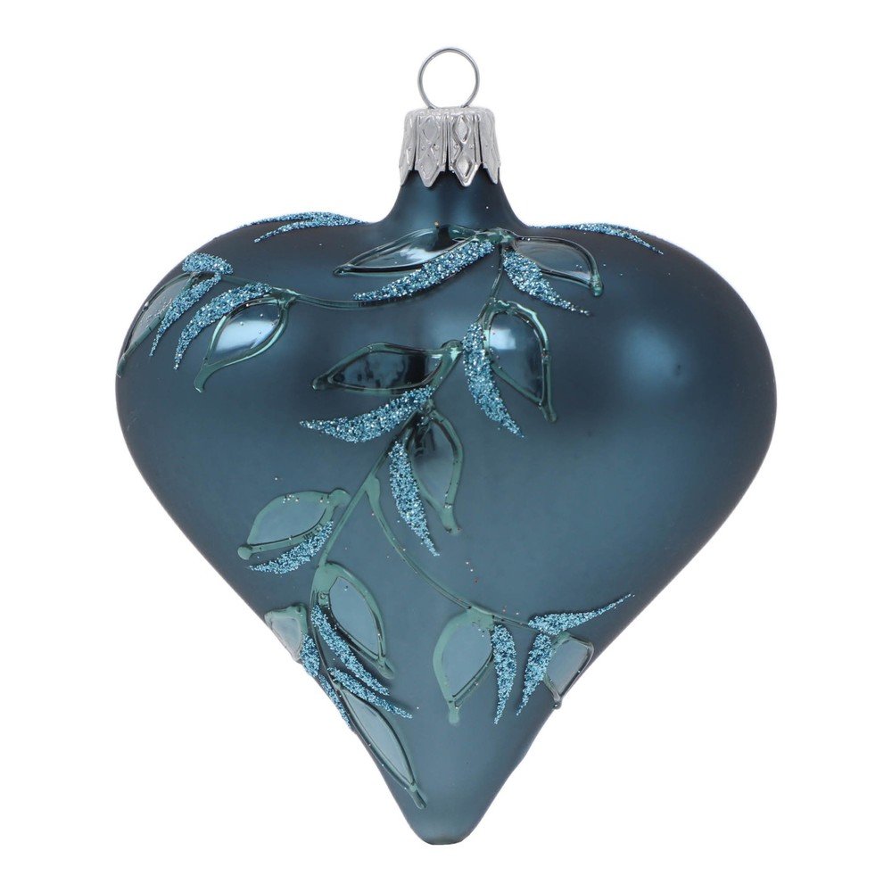 Heart 3 db-os kék üveg karácsonyfadísz szett - Ego Dekor