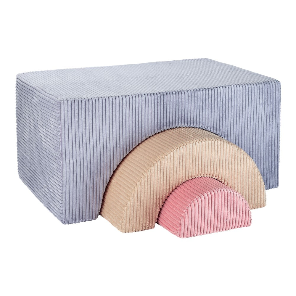 Kék kordbársony gyerek puff Rainbow – Wigiwama