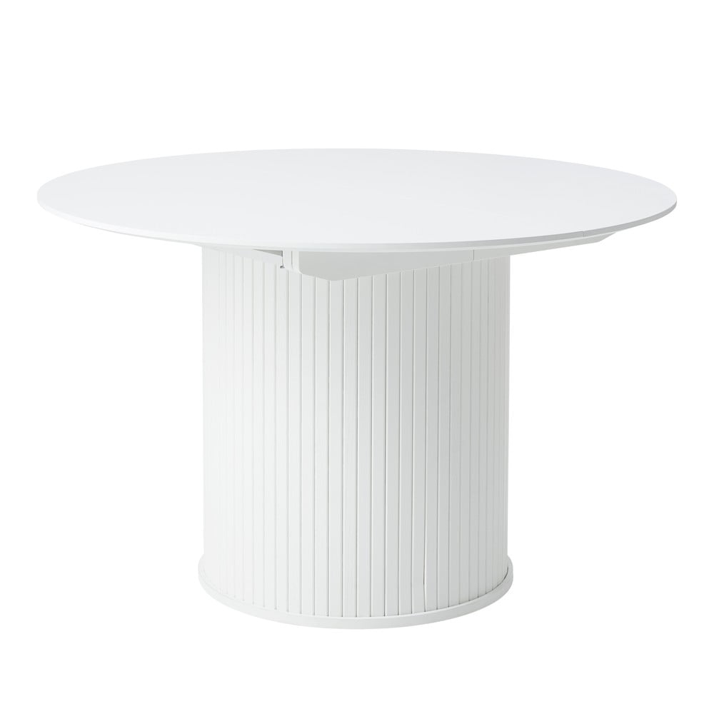 Kerek bővíthető étkezőasztal hosszabbító asztallappal ø 120 cm Nola – Unique Furniture