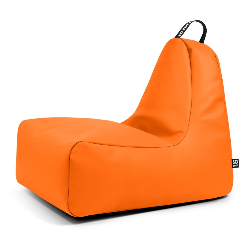 Narancssárga bőrutánzat gyerek babzsákfotel Chill M – So Soft?