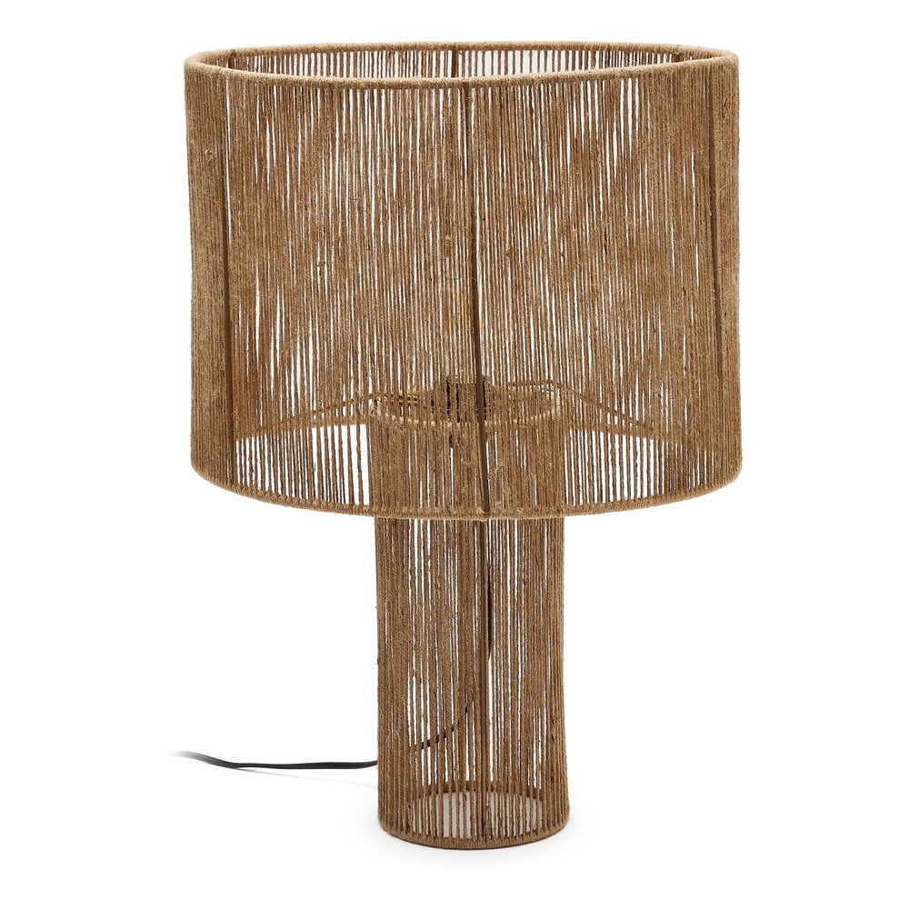 Natúr színű asztali lámpa juta búrával (magasság 54 cm) Pontos – Kave Home