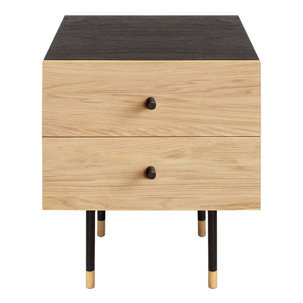 Natúr színű éjjeliszekrény tölgyfa dekorral Jugend – Woodman