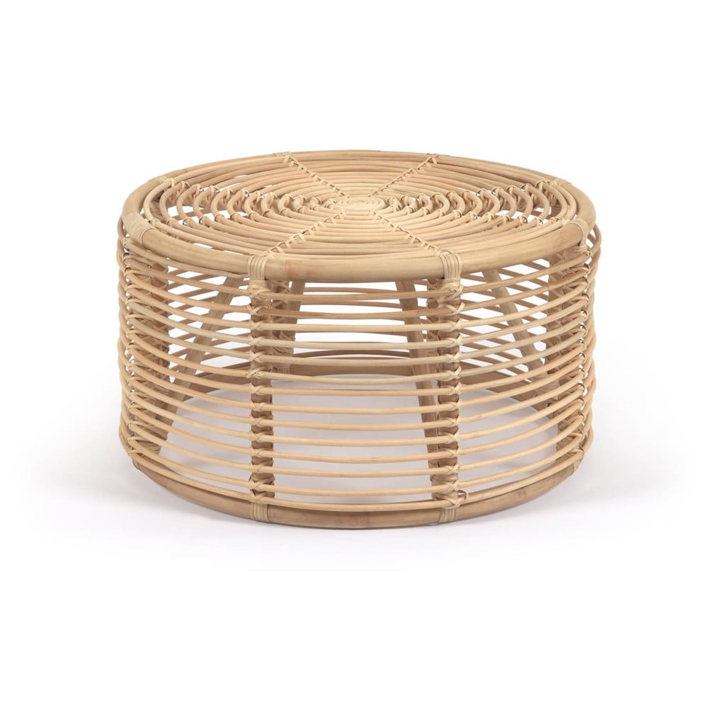 Natúr színű rattan kerek dohányzóasztal ø 66 cm Kohana – Kave Home