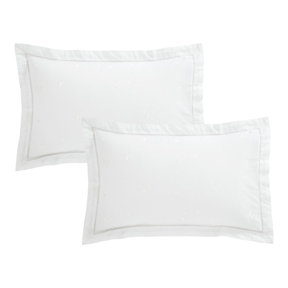 Pamut párnahuzat 50x75 cm Lottie Floral Embroidery – Bianca