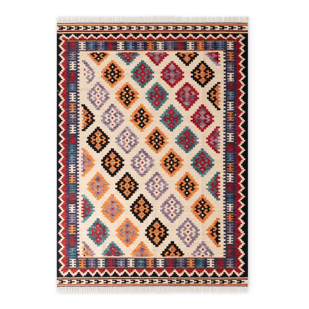 Piros kétoldalas kézi szövésű gyapjú szőnyeg 160x230 cm Kamal Kian – Nouristan