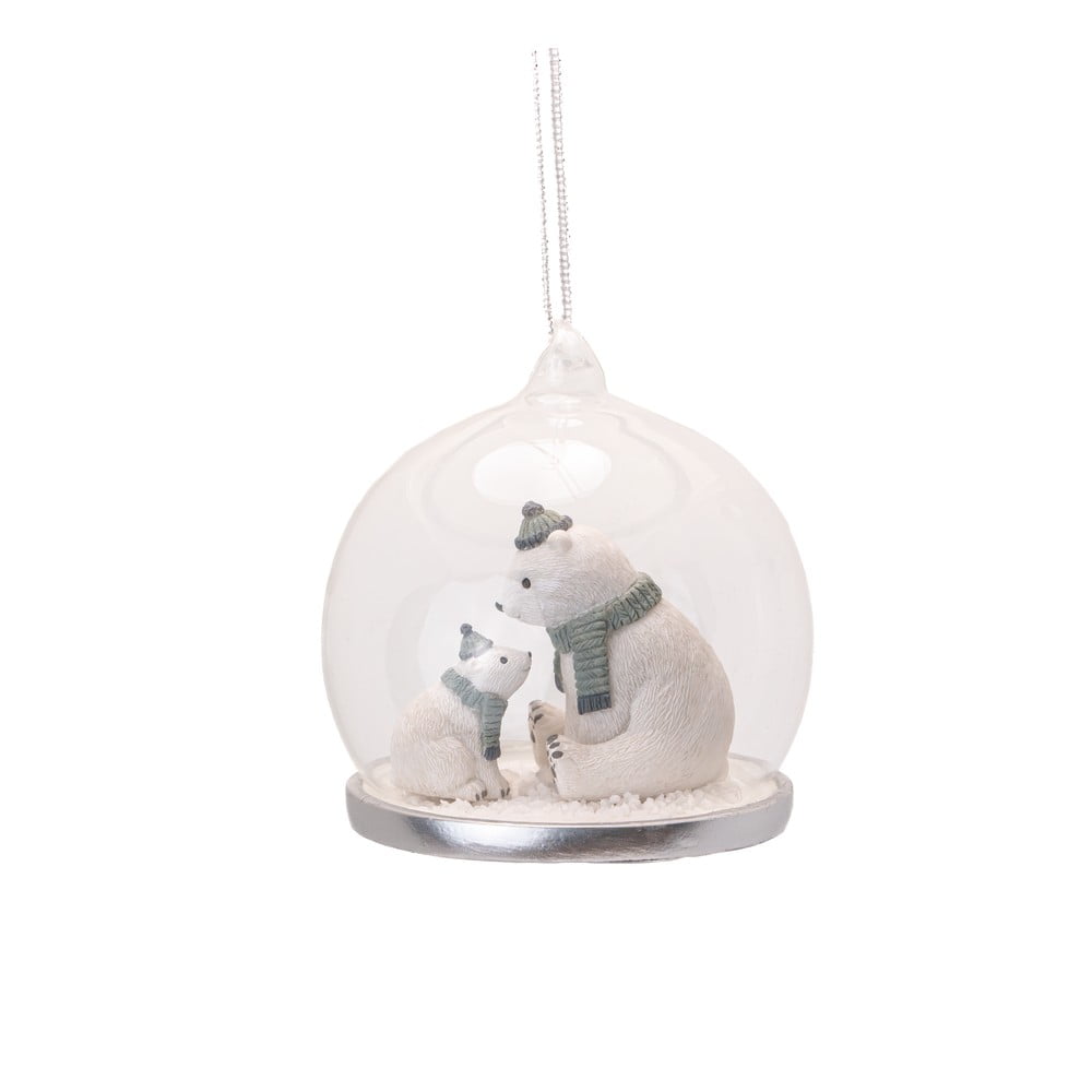 Poligyanta kézzel készített karácsonyfadísz ø 7 cm Polar Bear Mummy & Baby – Sass & Belle