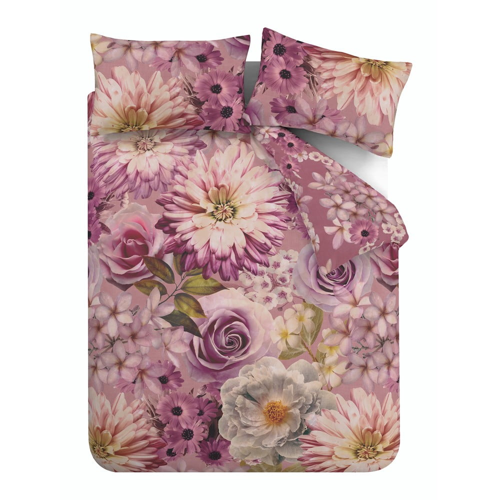 Rózsaszín kétszemélyes-hosszabbított ágyneműhuzat 230x220 cm Rosemoor Floral – RHS