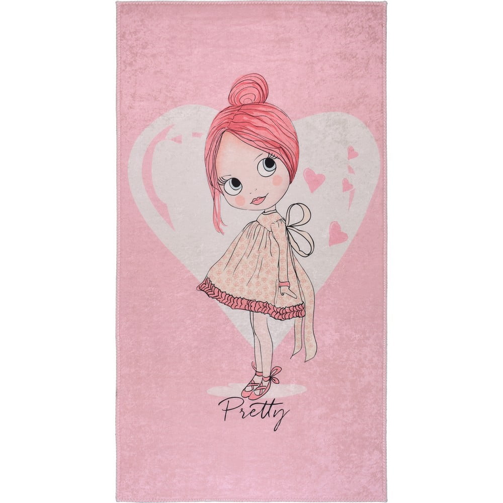 Rózsaszín mosható gyerek szőnyeg 120x180 cm Pretty Girl – Vitaus
