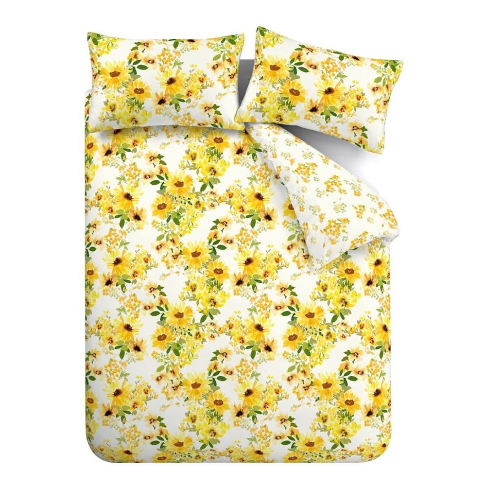 Sárga egyszemélyes ágyneműhuzat 135x200 cm Sunflowers – Catherine Lansfield