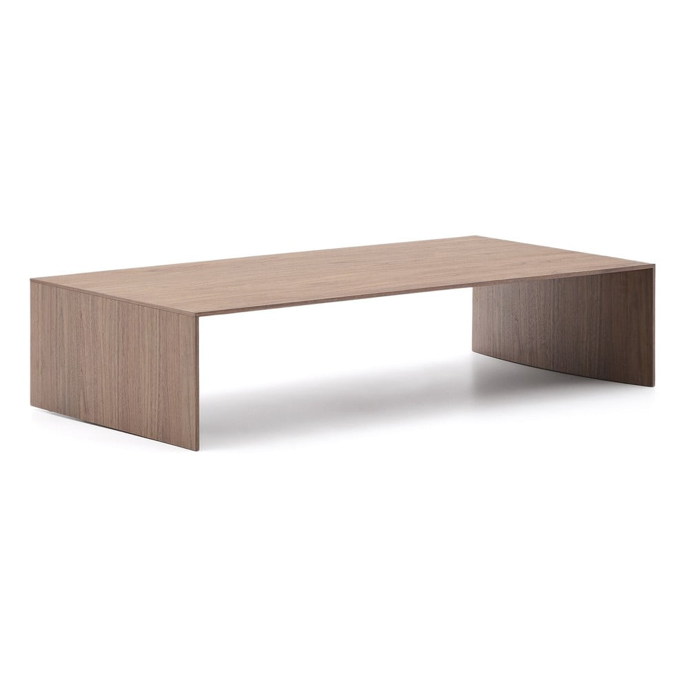 Sötét natúr színű dohányzóasztal diófa dekorral 70x140 cm Litto – Kave Home