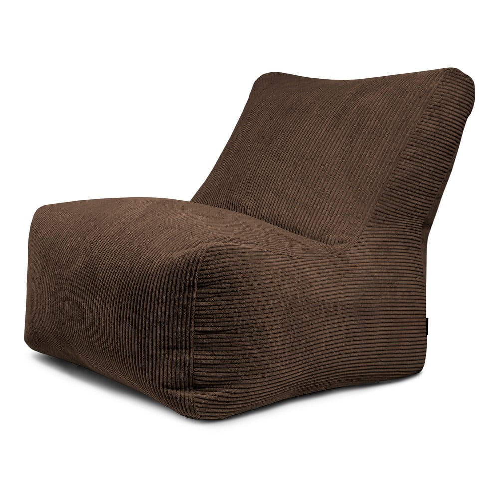 Sötétbarna kordbársony babzsákfotel Seat 100 Lounge – SLOWDOWN