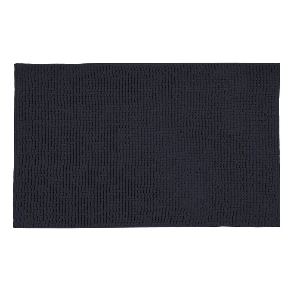 Sötétkék textil fürdőszobai kilépő 50x80 cm Chenille – Allstar