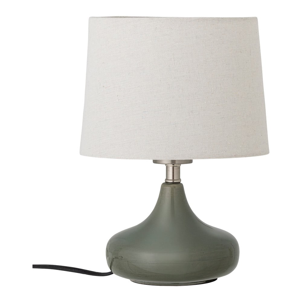 Sötétzöld asztali lámpa textil búrával (magasság 28 cm) Loa – Bloomingville