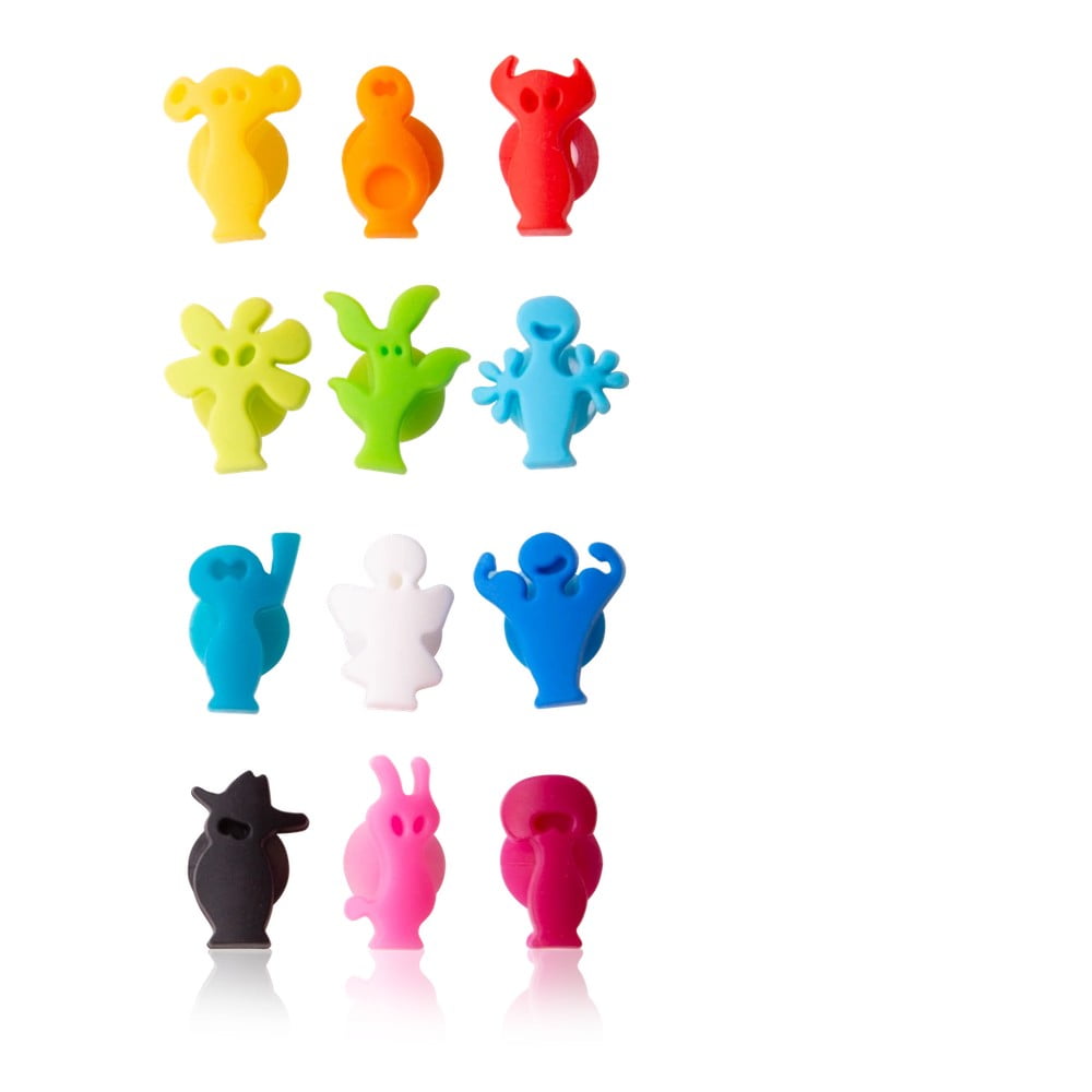 Szilikon pohárjelölő szett Paty people – VacuVin