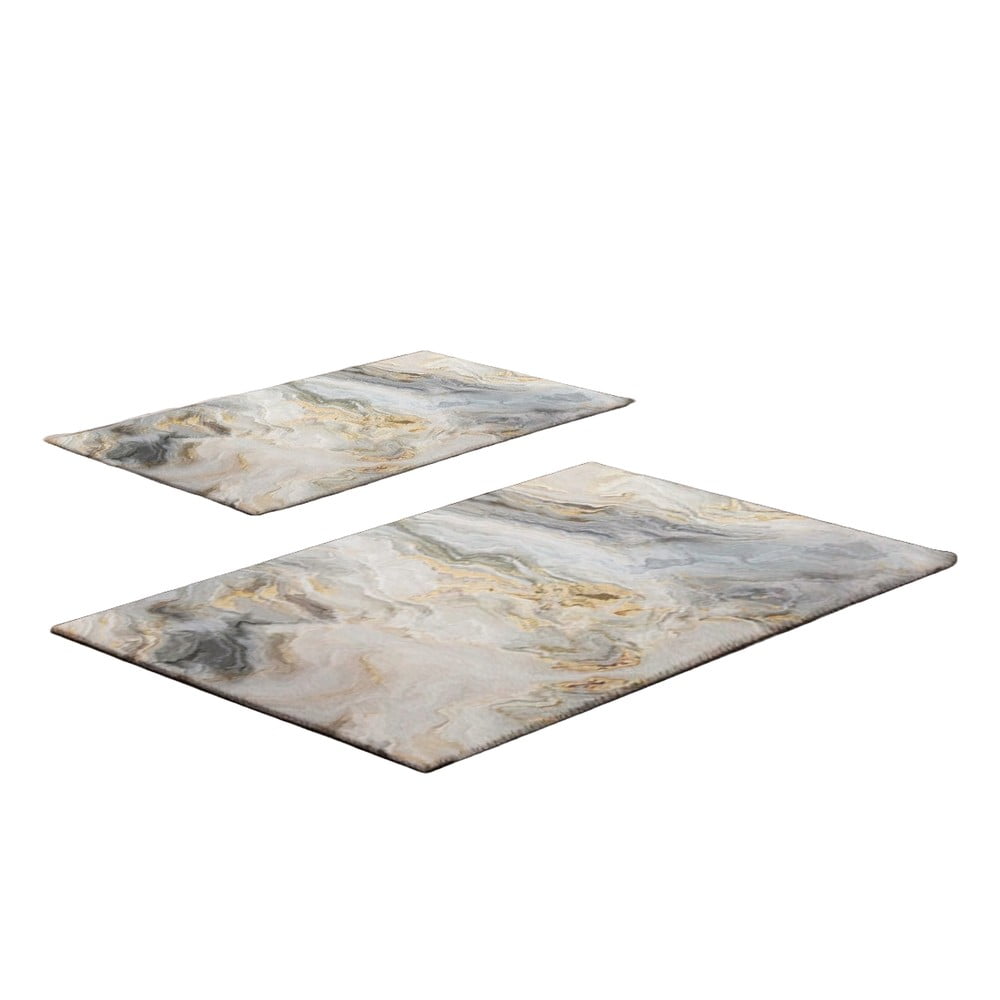 Szürke-bézs fürdőszobai kilépő szett 2 db-os 60x100 cm – Foutastic