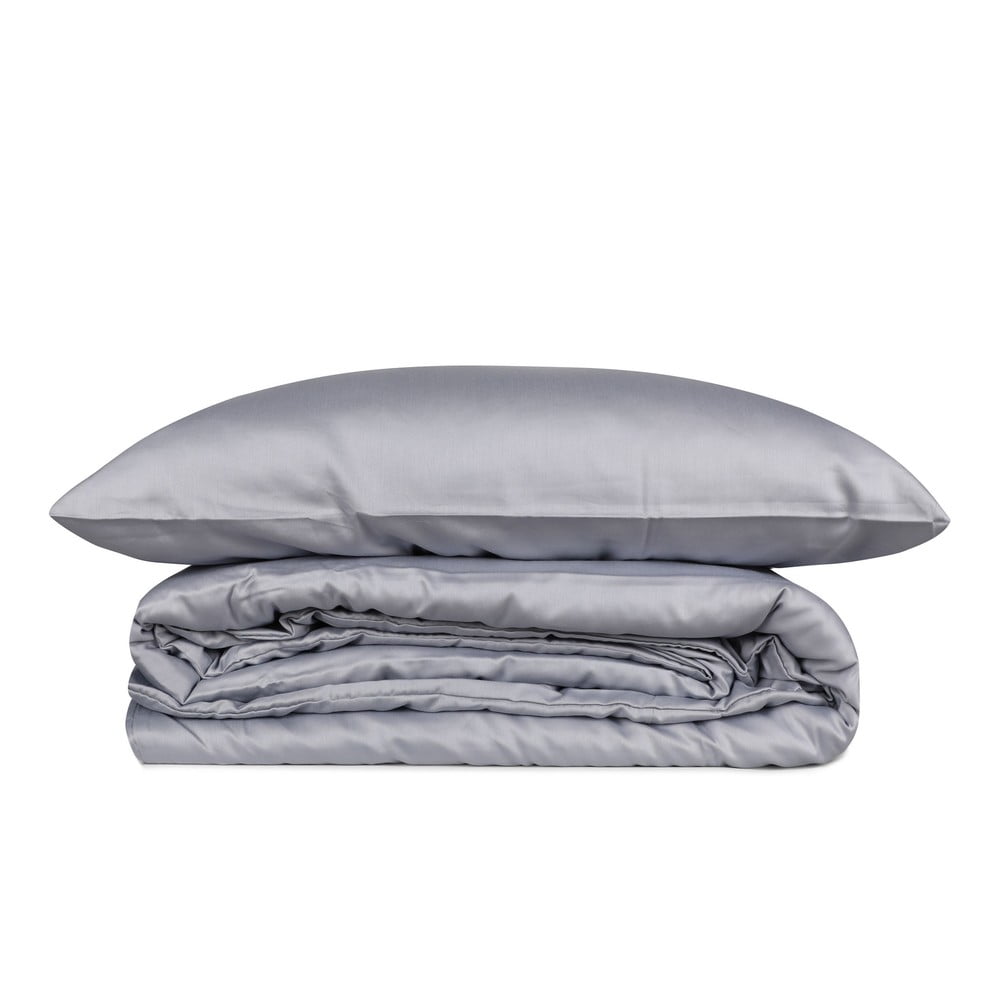 Szürke kétszemélyes hosszabbított pamut-szatén ágyneműhuzat 240x220 cm Elegant – Mijolnir