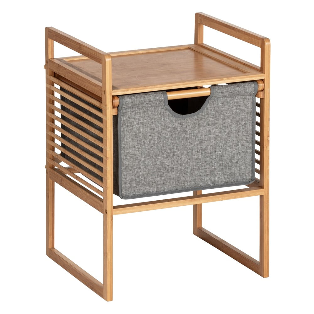 Szürke-natúr színű bambusz alacsony fürdőszoba szekrény 40x56 cm Bahari – Wenko