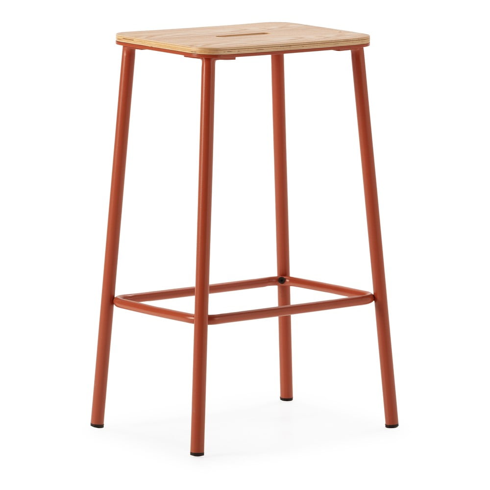 Téglavörös bárszék szett 2 db-os (ülésmagasság 65 cm) Abba – Marckeric