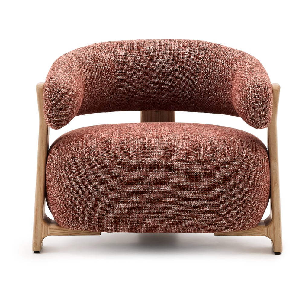 Terrakotta színű zsenília fotel Granite – Kave Home