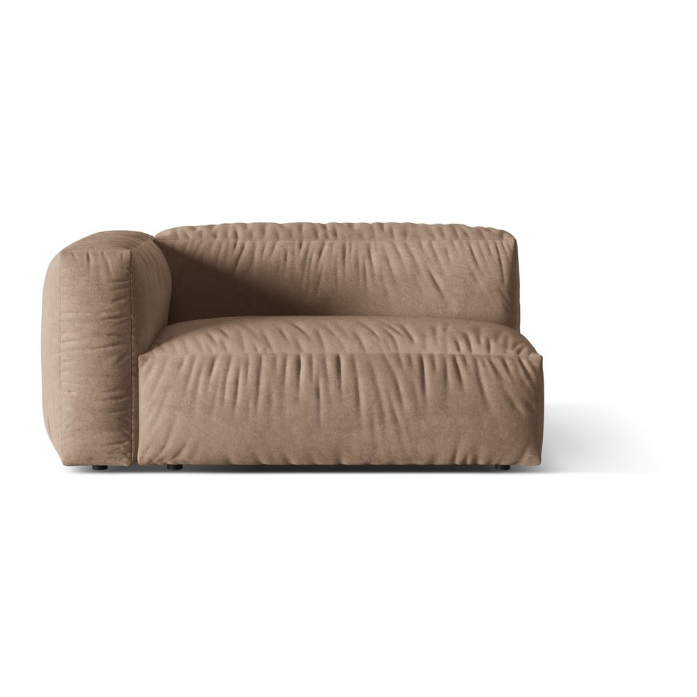 Világosbarna bársony kanapé modul (bal oldali) Martina – Micadoni