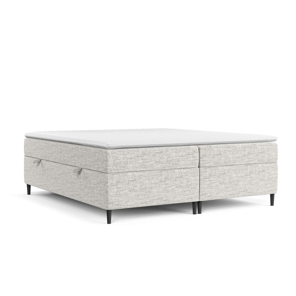 Világosszürke ágyneműtartós boxspring ágy 160x200 cm Araya – Maison de Rêve