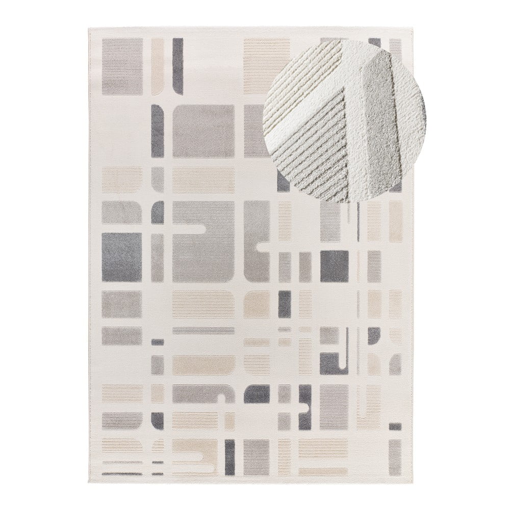 Világosszürke-elefántcsont színű szőnyeg 80x150 cm Flora – Universal