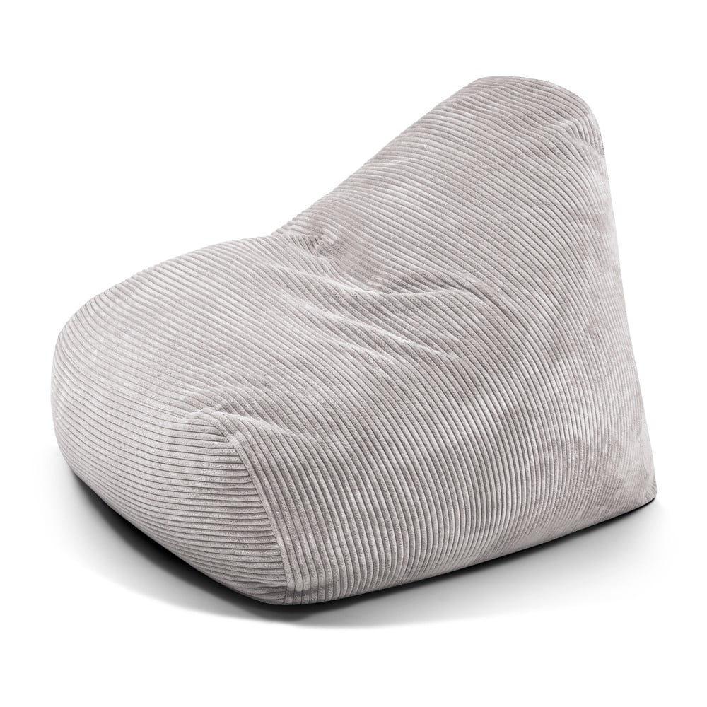 Világosszürke kordbársony babzsákfotel Snug 100 – SLOWDOWN
