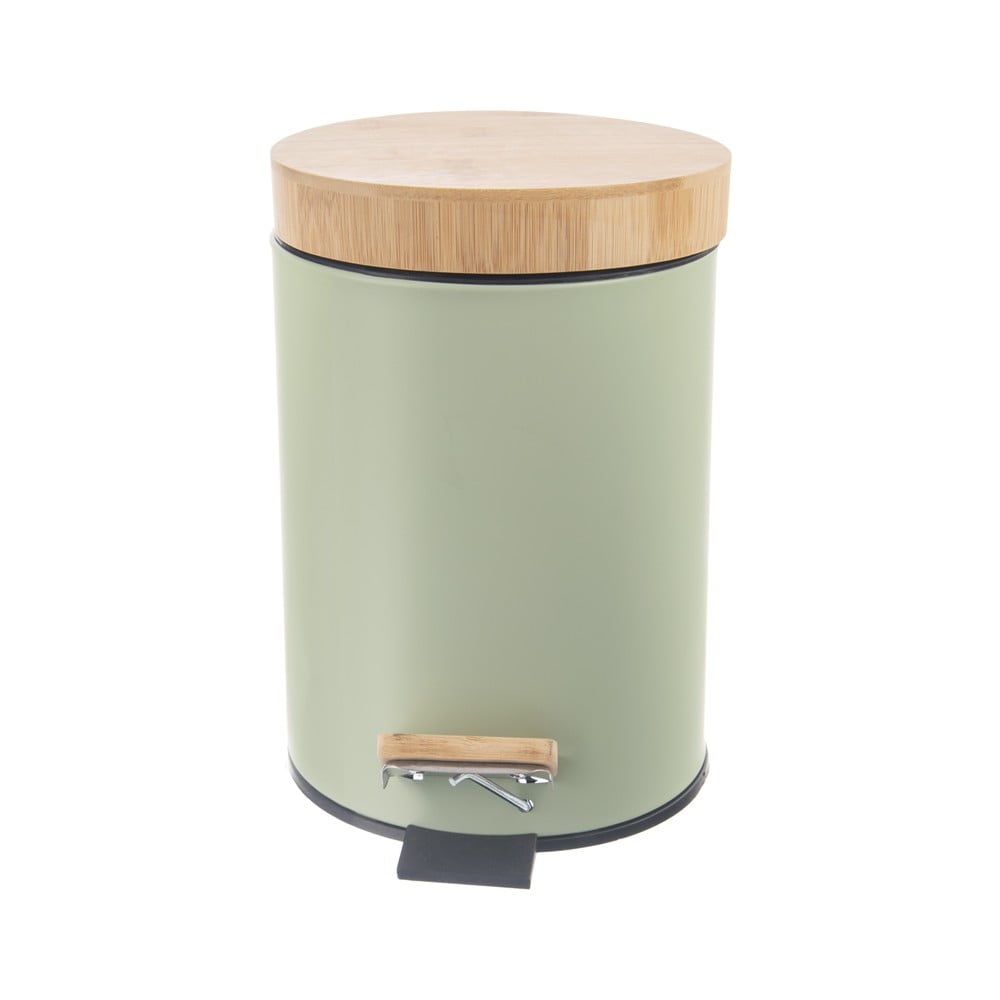 Világoszöld fém pedálos szemetes 3 l Greenish – Orion